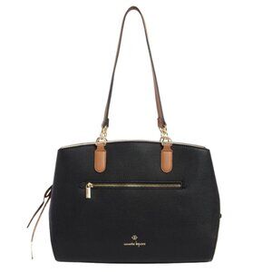 Nanette Lepore Triple Section Shoulder Bag Black-Vanilla-Hazelnut Brand New